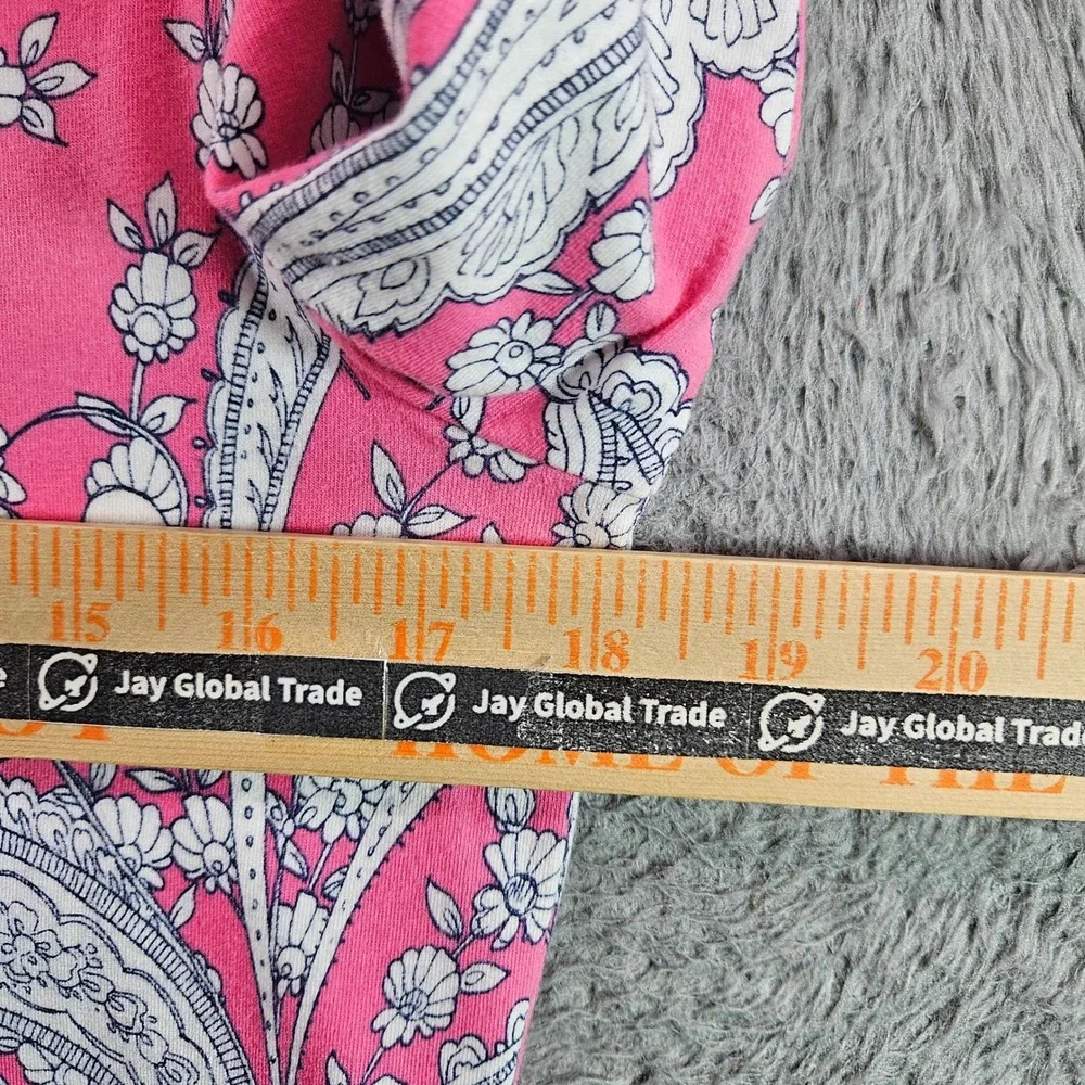 Talbots Womens Size S Pink Paisley 3/4 Sleeve Cotton Spandex Tee Shirt - Picture 6 of 8